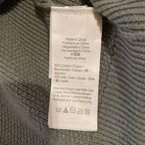 J Crew Light Green Cotton Silk Crewneck Knit Pique Pull Over Sweater Men's - XL - Picture 7 of 8